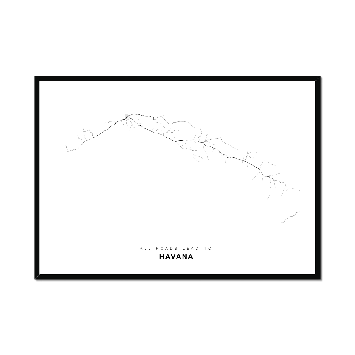 All roads lead to Havana (Cuba) Fine Art Map Print