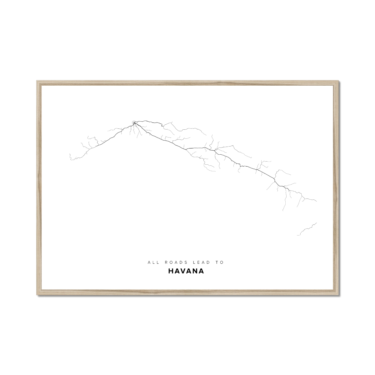 All roads lead to Havana (Cuba) Fine Art Map Print