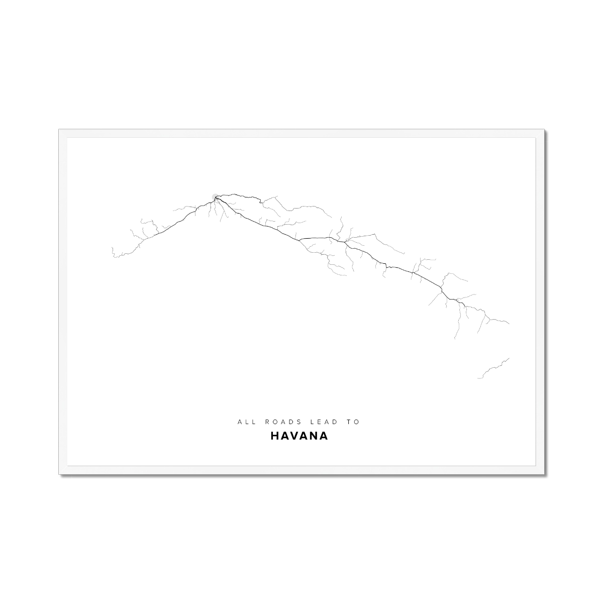 All roads lead to Havana (Cuba) Fine Art Map Print