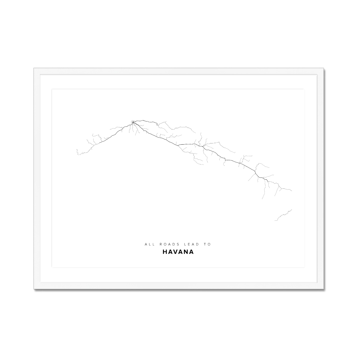 All roads lead to Havana (Cuba) Fine Art Map Print