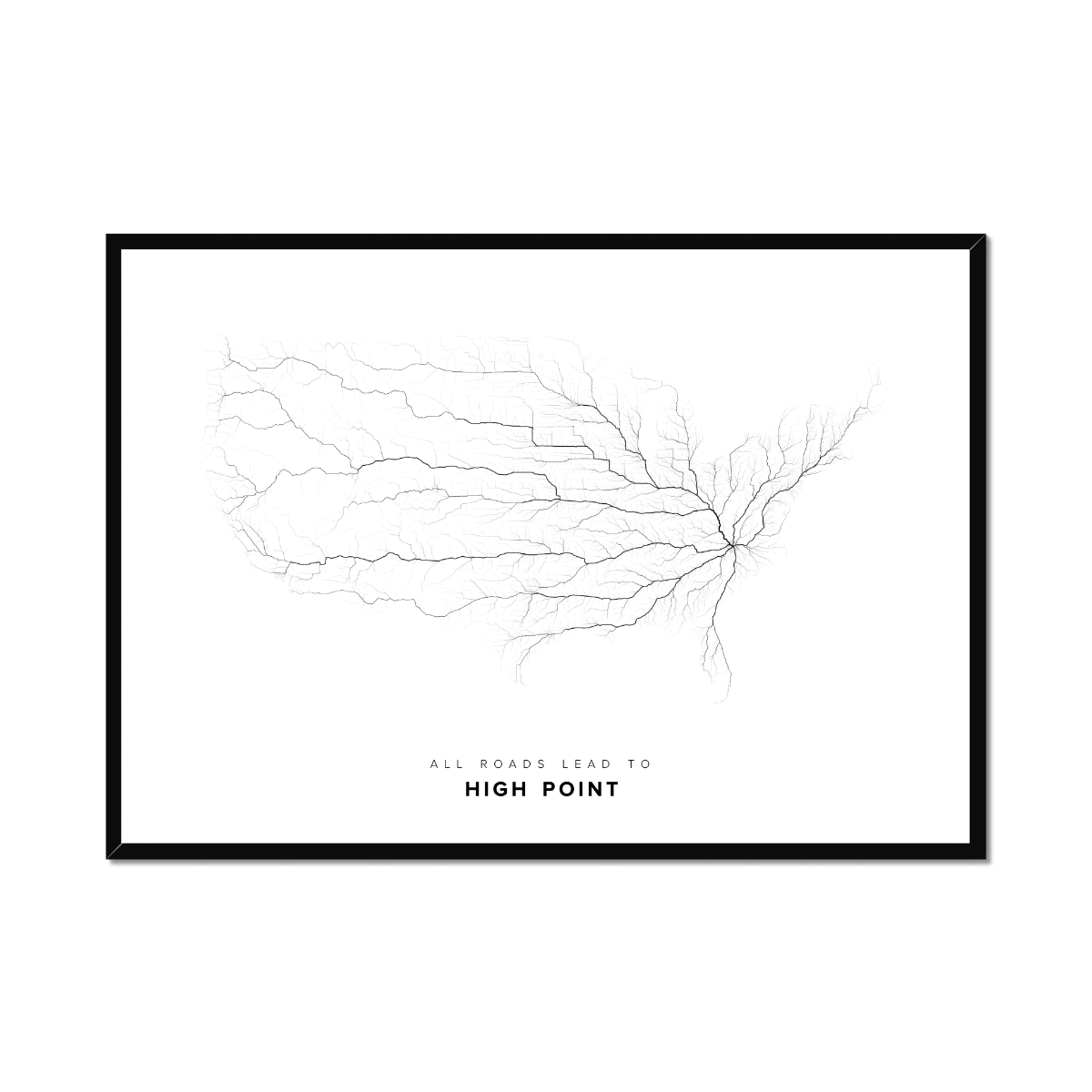 All roads lead to High Point (United States of America) Fine Art Map Print