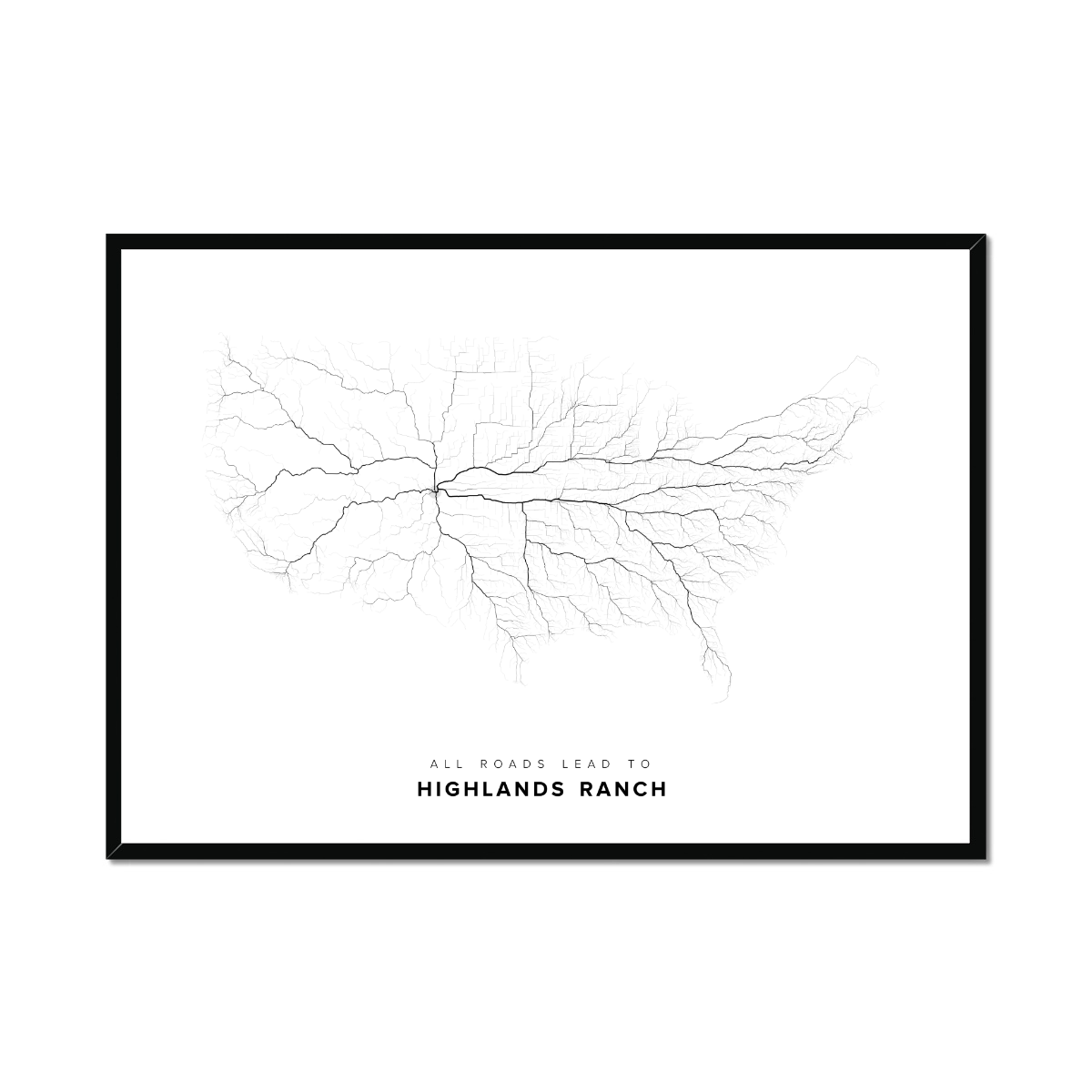 All roads lead to Highlands Ranch (United States of America) Fine Art Map Print
