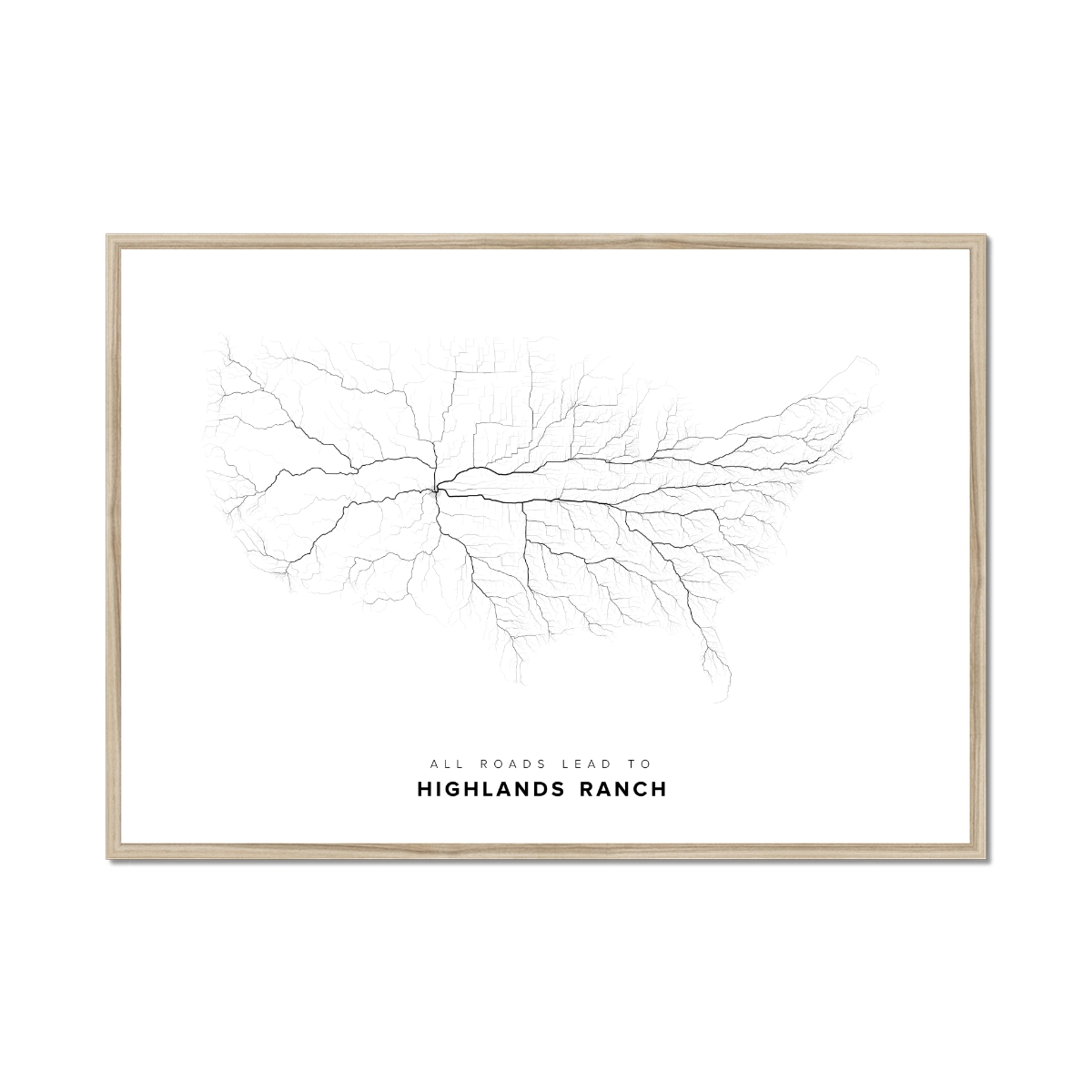 All roads lead to Highlands Ranch (United States of America) Fine Art Map Print