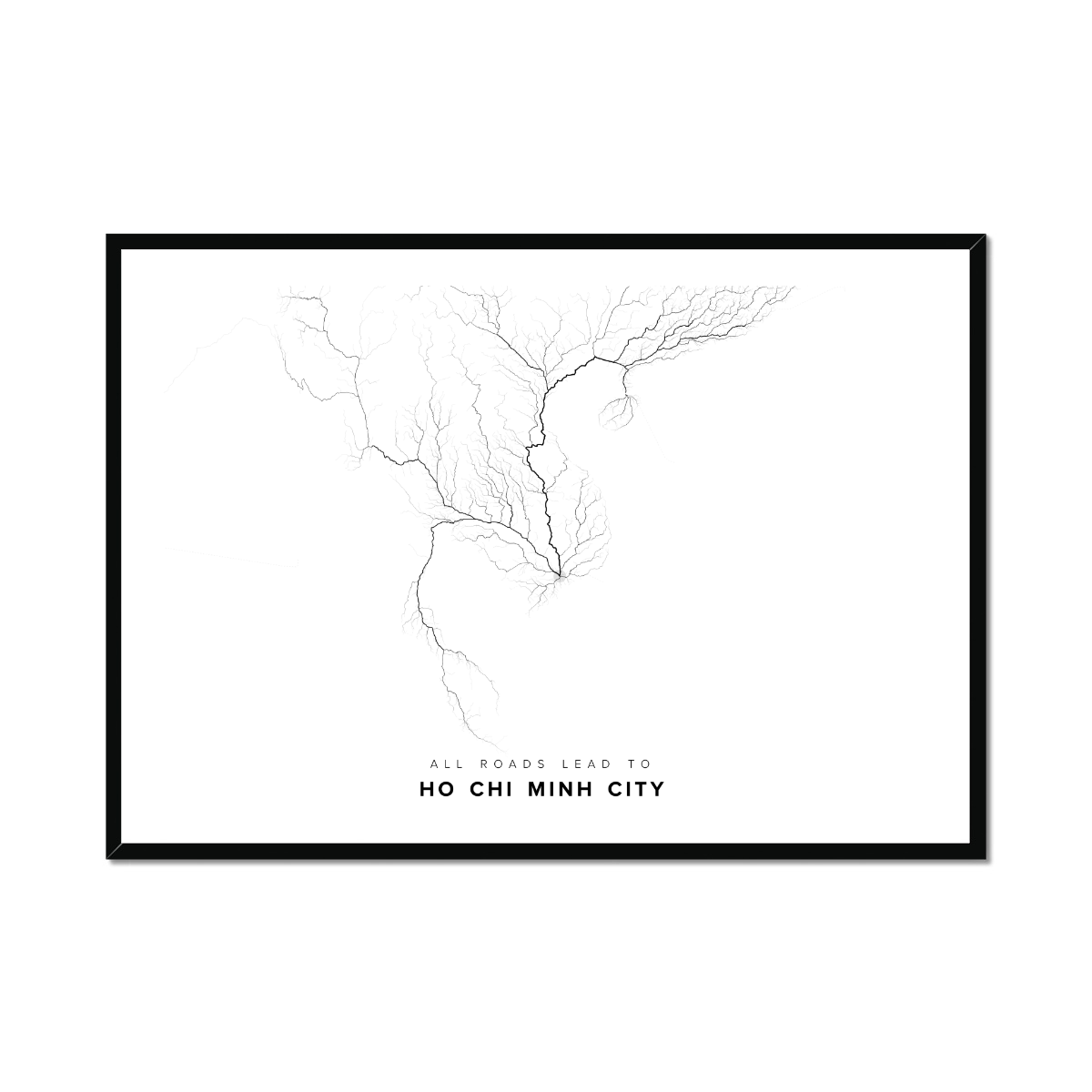 All roads lead to Ho Chi Minh City (Viet Nam) Fine Art Map Print