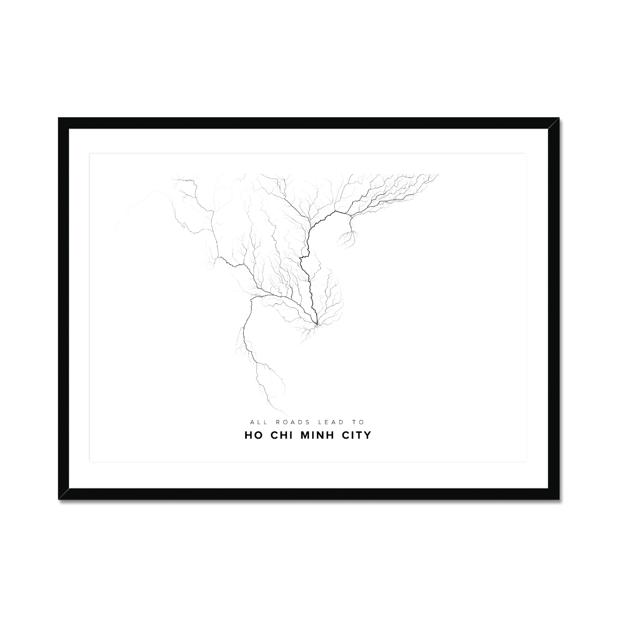 All roads lead to Ho Chi Minh City (Viet Nam) Fine Art Map Print