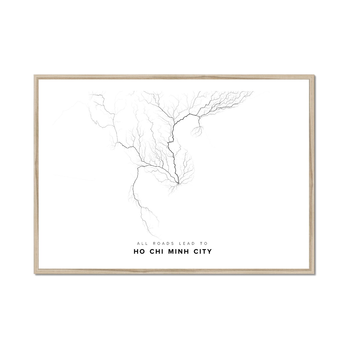 All roads lead to Ho Chi Minh City (Viet Nam) Fine Art Map Print