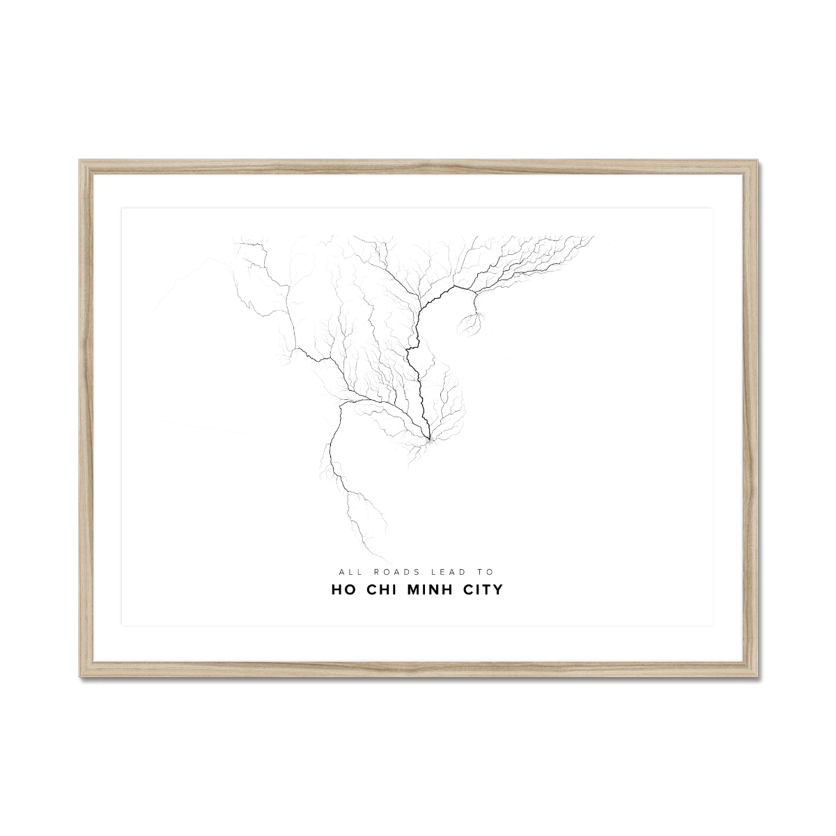 All roads lead to Ho Chi Minh City (Viet Nam) Fine Art Map Print