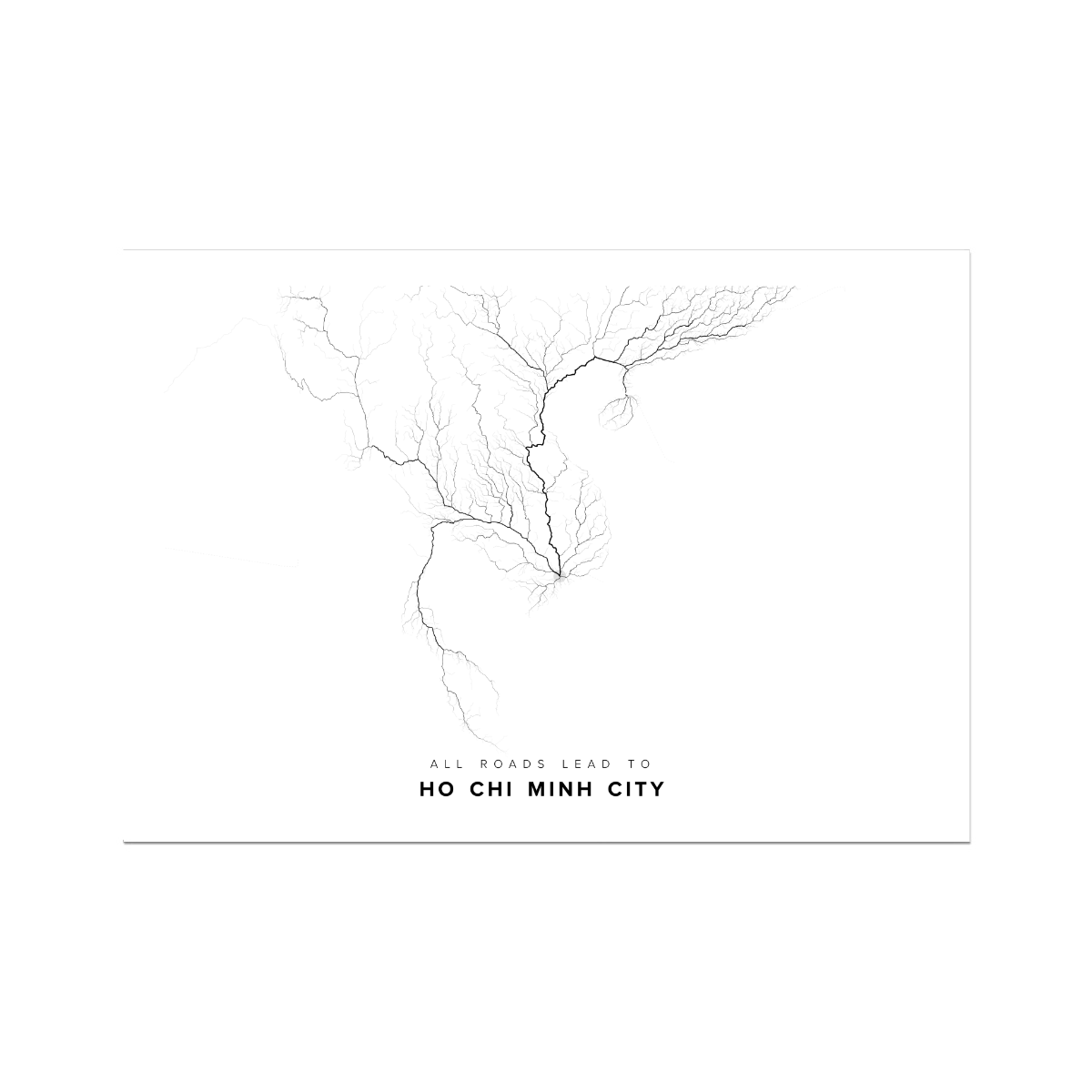 All roads lead to Ho Chi Minh City (Viet Nam) Fine Art Map Print