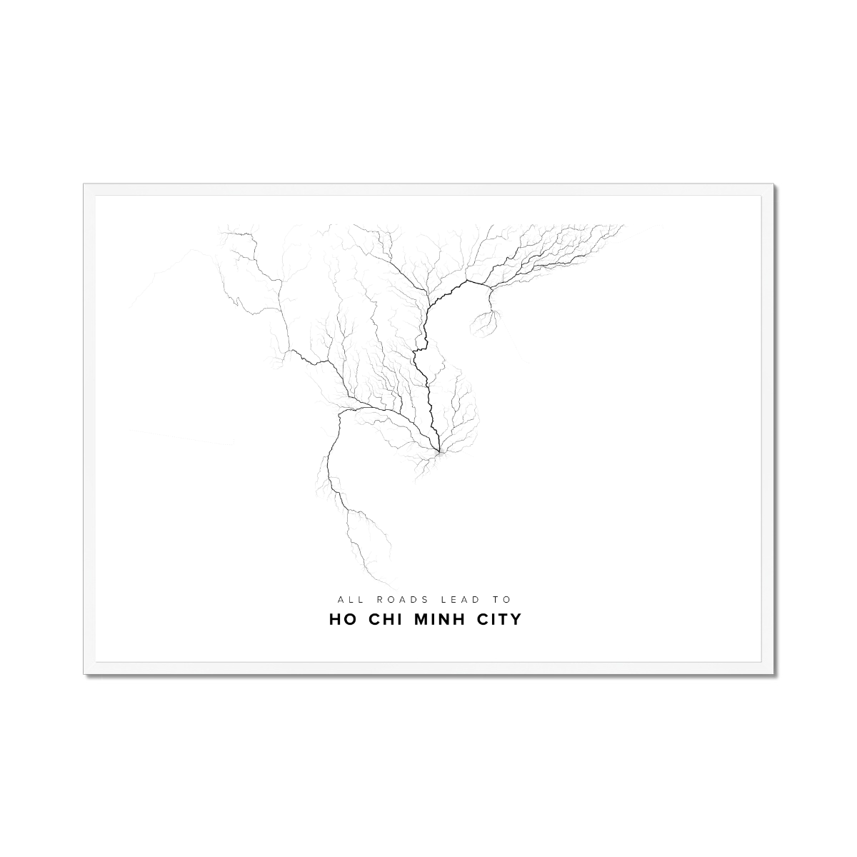 All roads lead to Ho Chi Minh City (Viet Nam) Fine Art Map Print