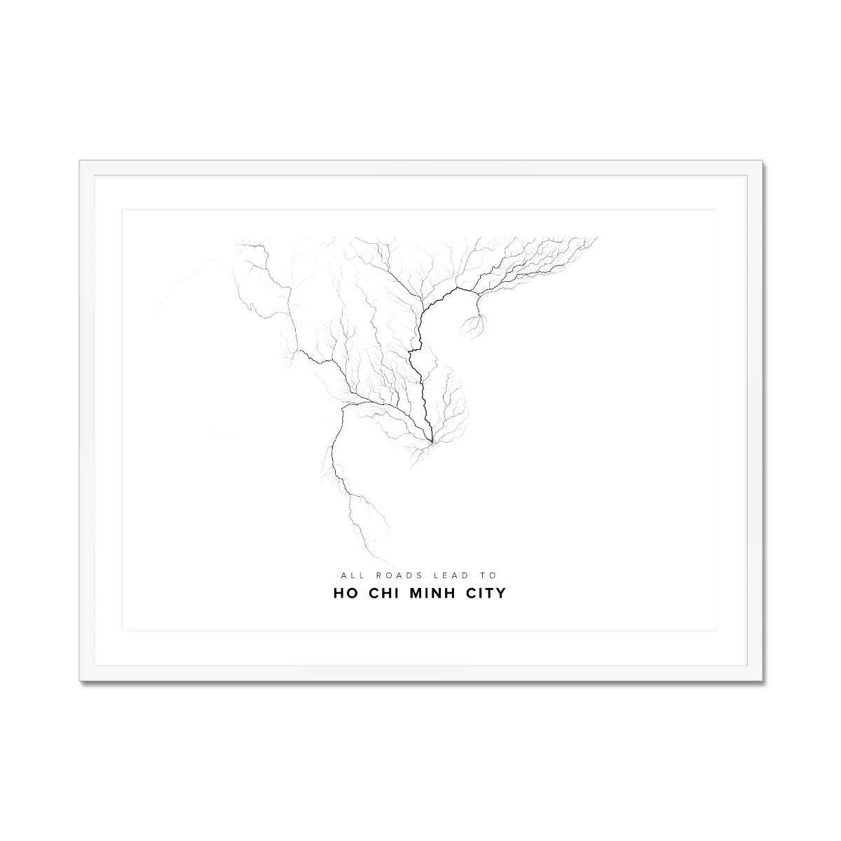 All roads lead to Ho Chi Minh City (Viet Nam) Fine Art Map Print