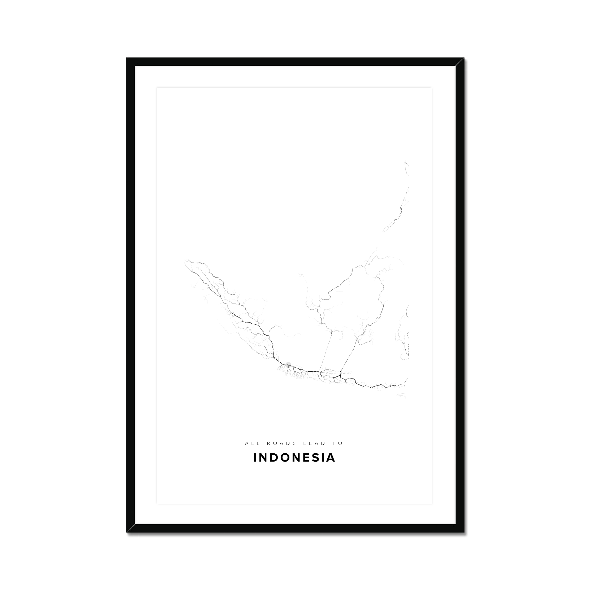 All roads lead to Indonesia Fine Art Map Print