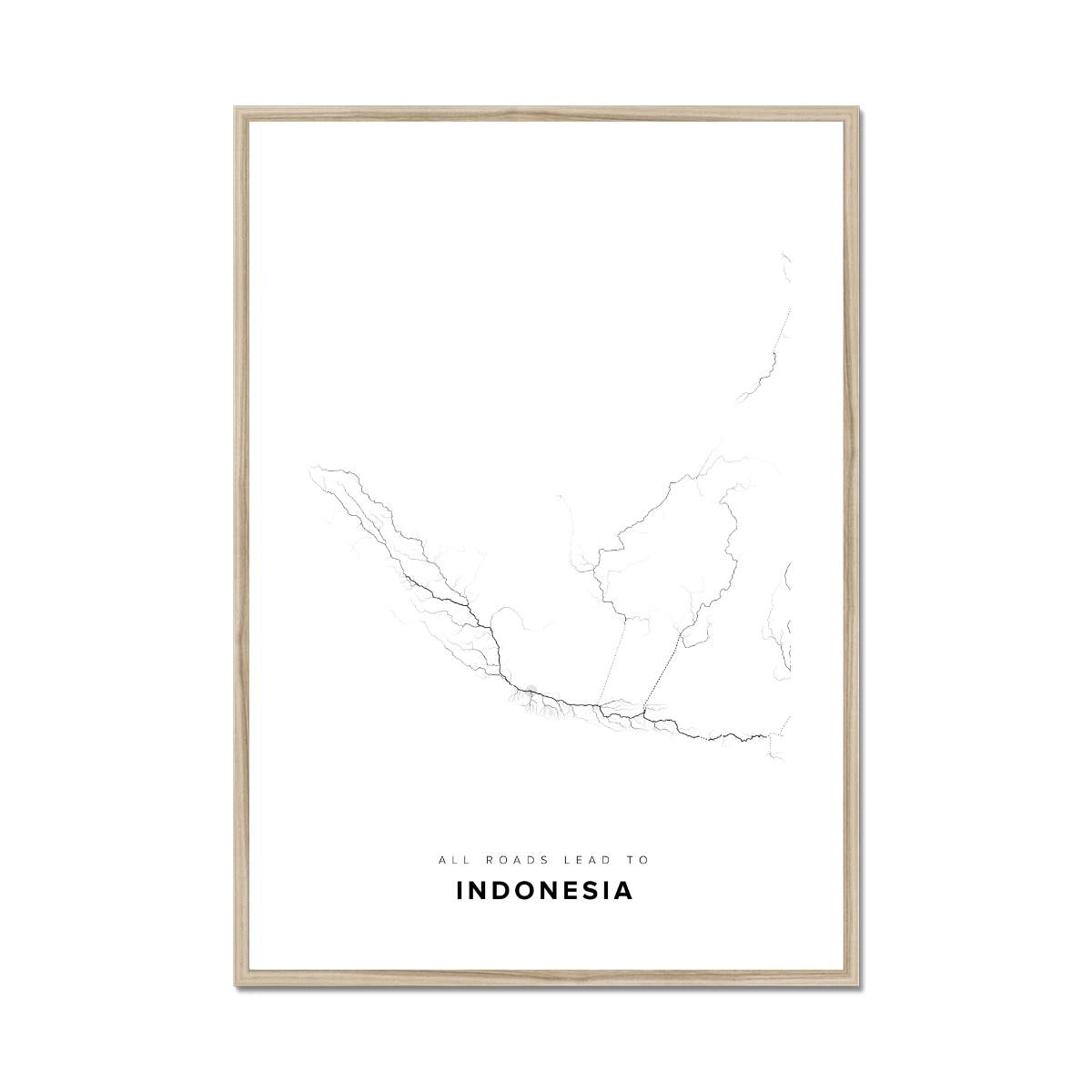 All roads lead to Indonesia Fine Art Map Print