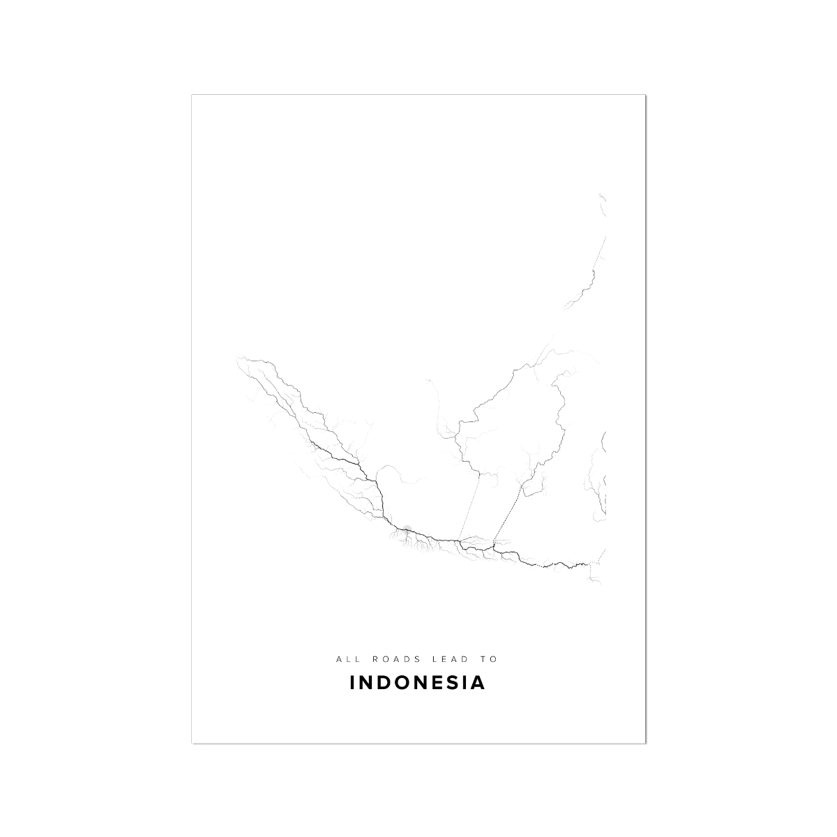 All roads lead to Indonesia Fine Art Map Print