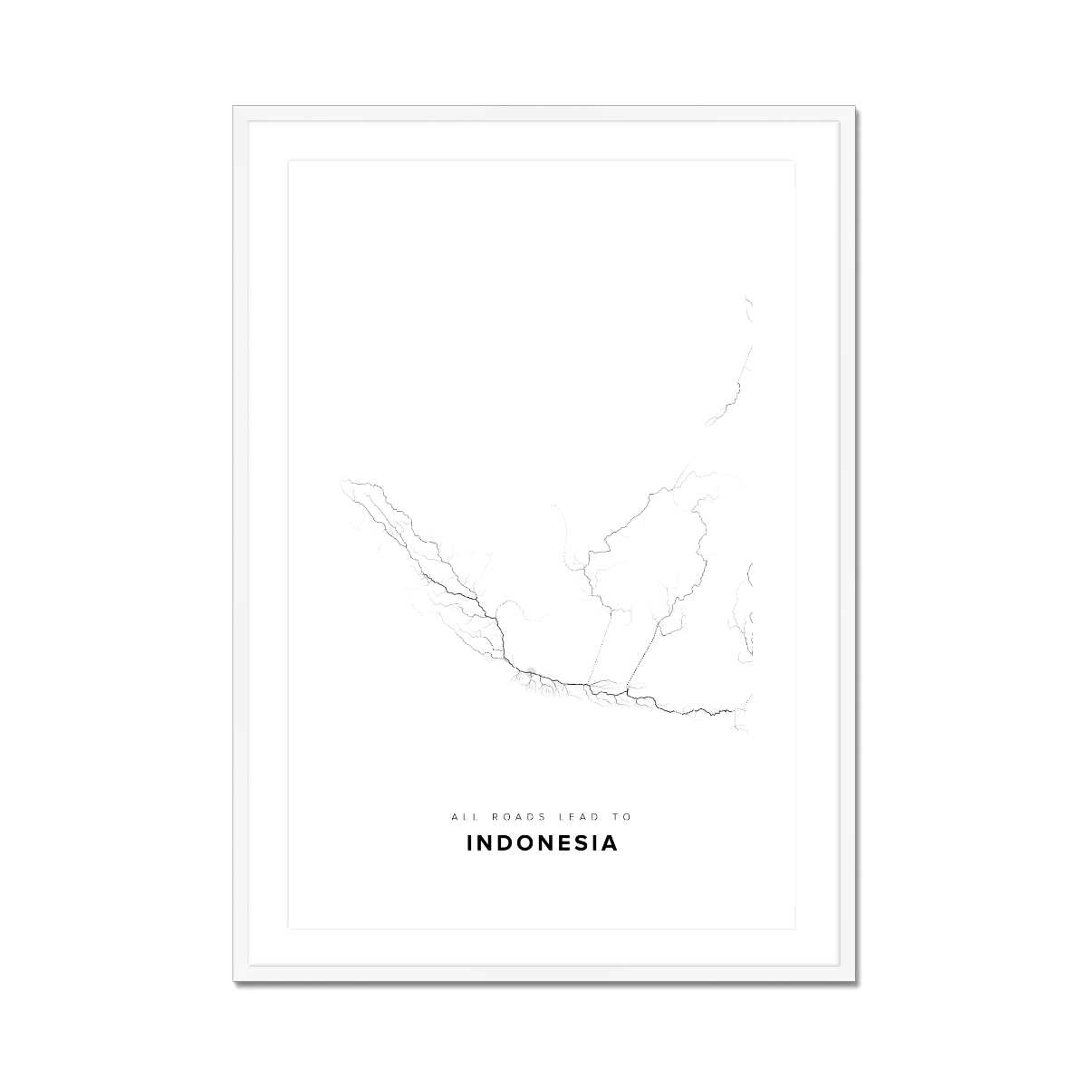 All roads lead to Indonesia Fine Art Map Print