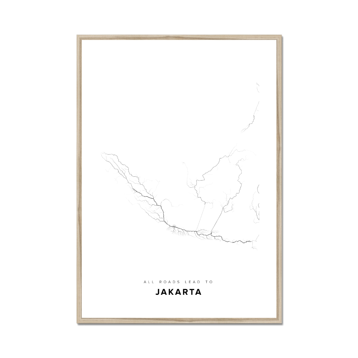 All roads lead to Jakarta (Indonesia) Fine Art Map Print