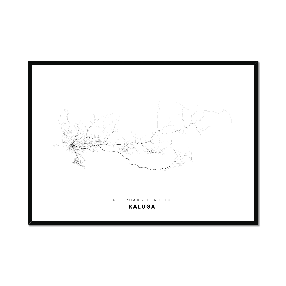 All roads lead to Kaluga (Russian Federation) Fine Art Map Print