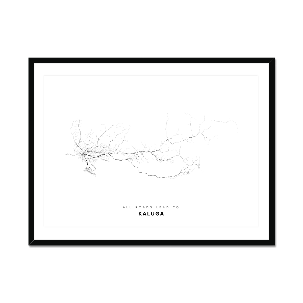 All roads lead to Kaluga (Russian Federation) Fine Art Map Print