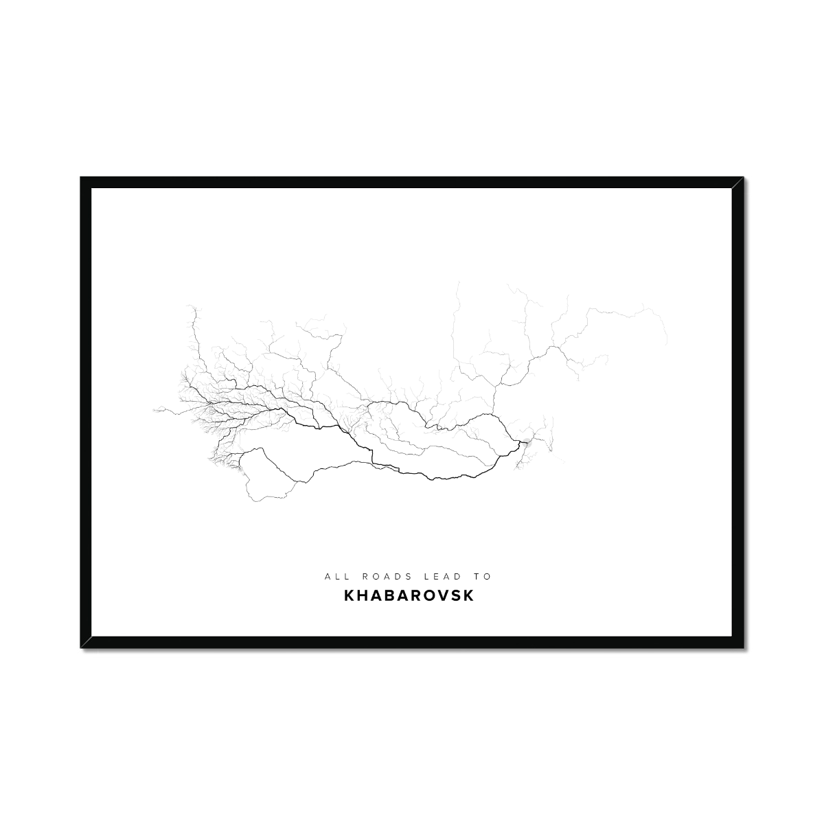 All roads lead to Khabarovsk (Russian Federation) Fine Art Map Print