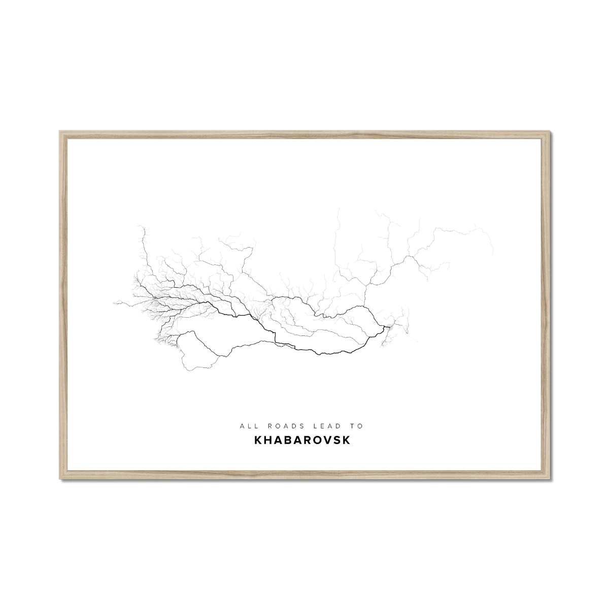 All roads lead to Khabarovsk (Russian Federation) Fine Art Map Print