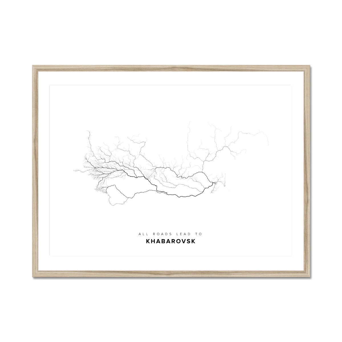 All roads lead to Khabarovsk (Russian Federation) Fine Art Map Print