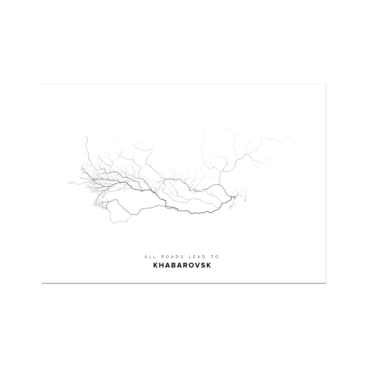 All roads lead to Khabarovsk (Russian Federation) Fine Art Map Print