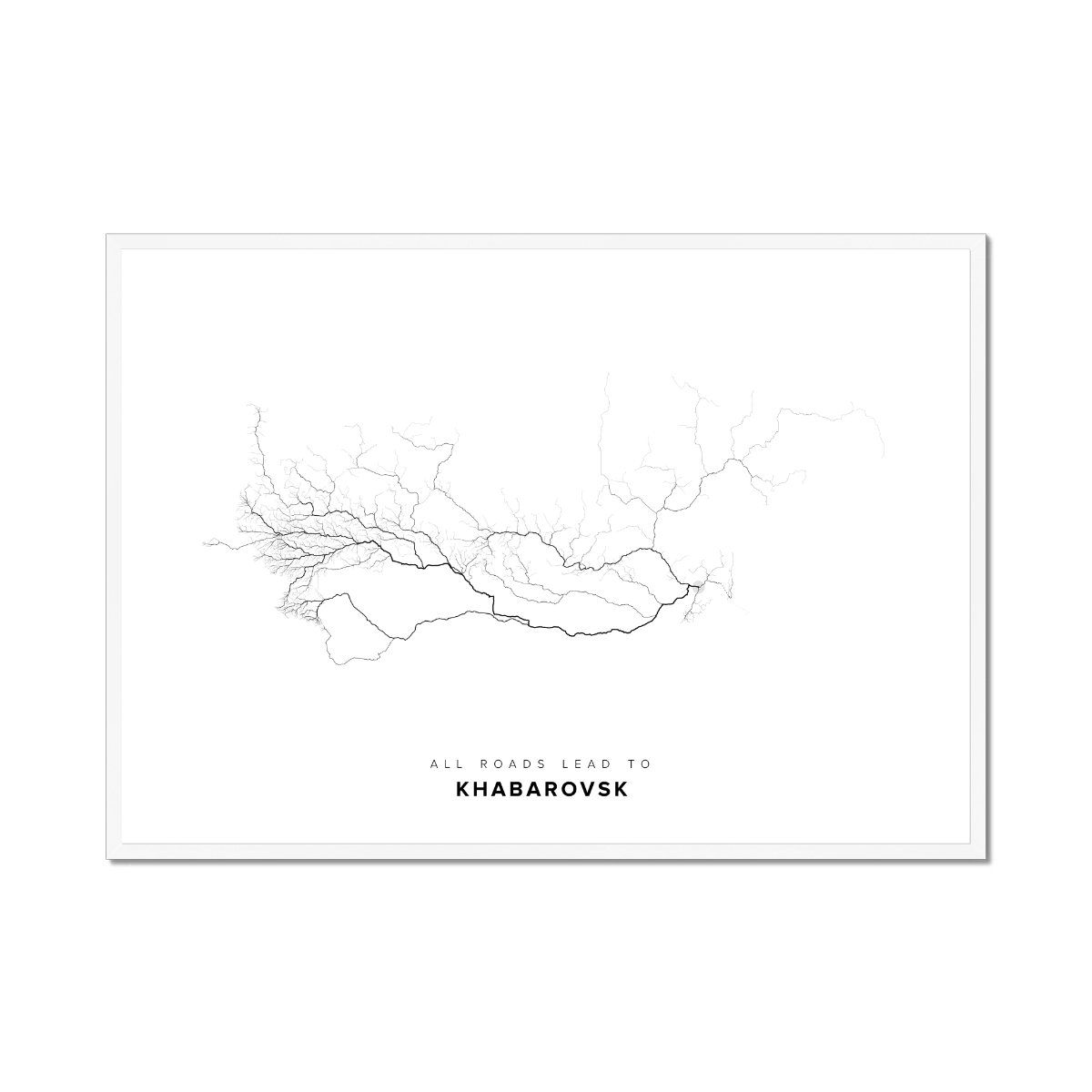 All roads lead to Khabarovsk (Russian Federation) Fine Art Map Print