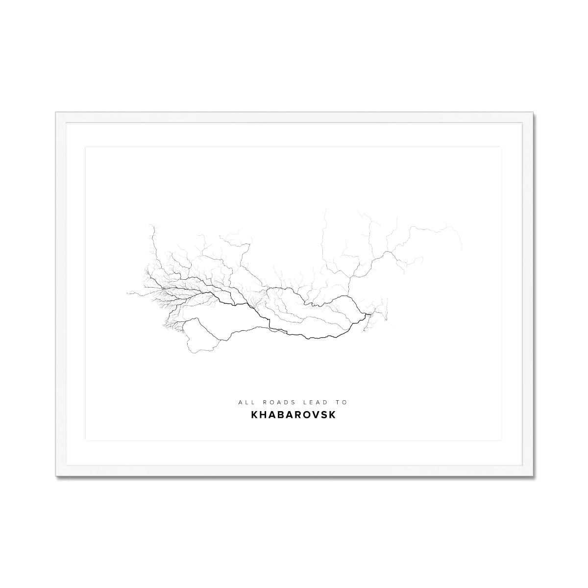 All roads lead to Khabarovsk (Russian Federation) Fine Art Map Print