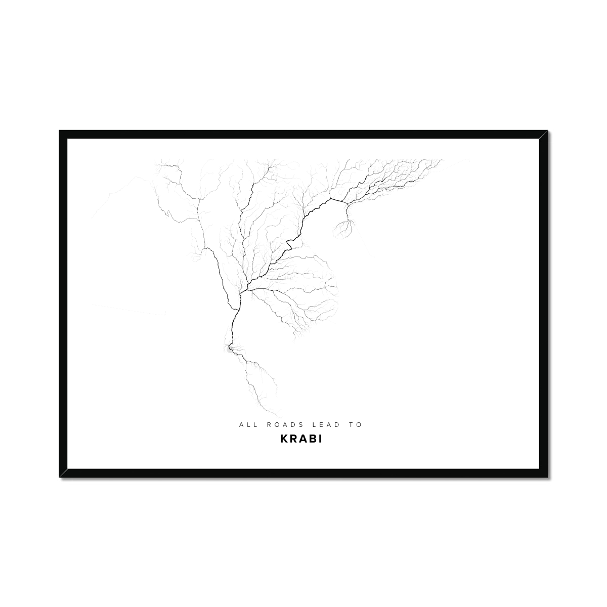 All roads lead to Krabi (Thailand) Fine Art Map Print