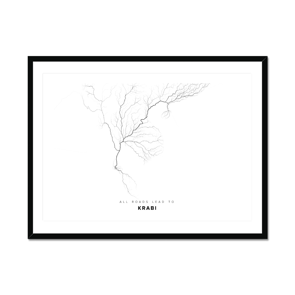 All roads lead to Krabi (Thailand) Fine Art Map Print