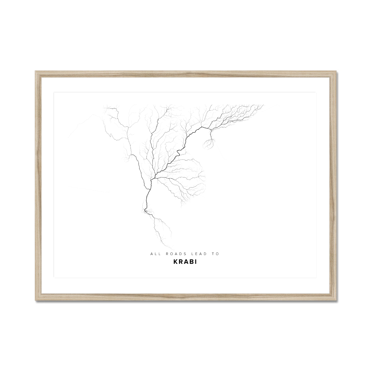 All roads lead to Krabi (Thailand) Fine Art Map Print