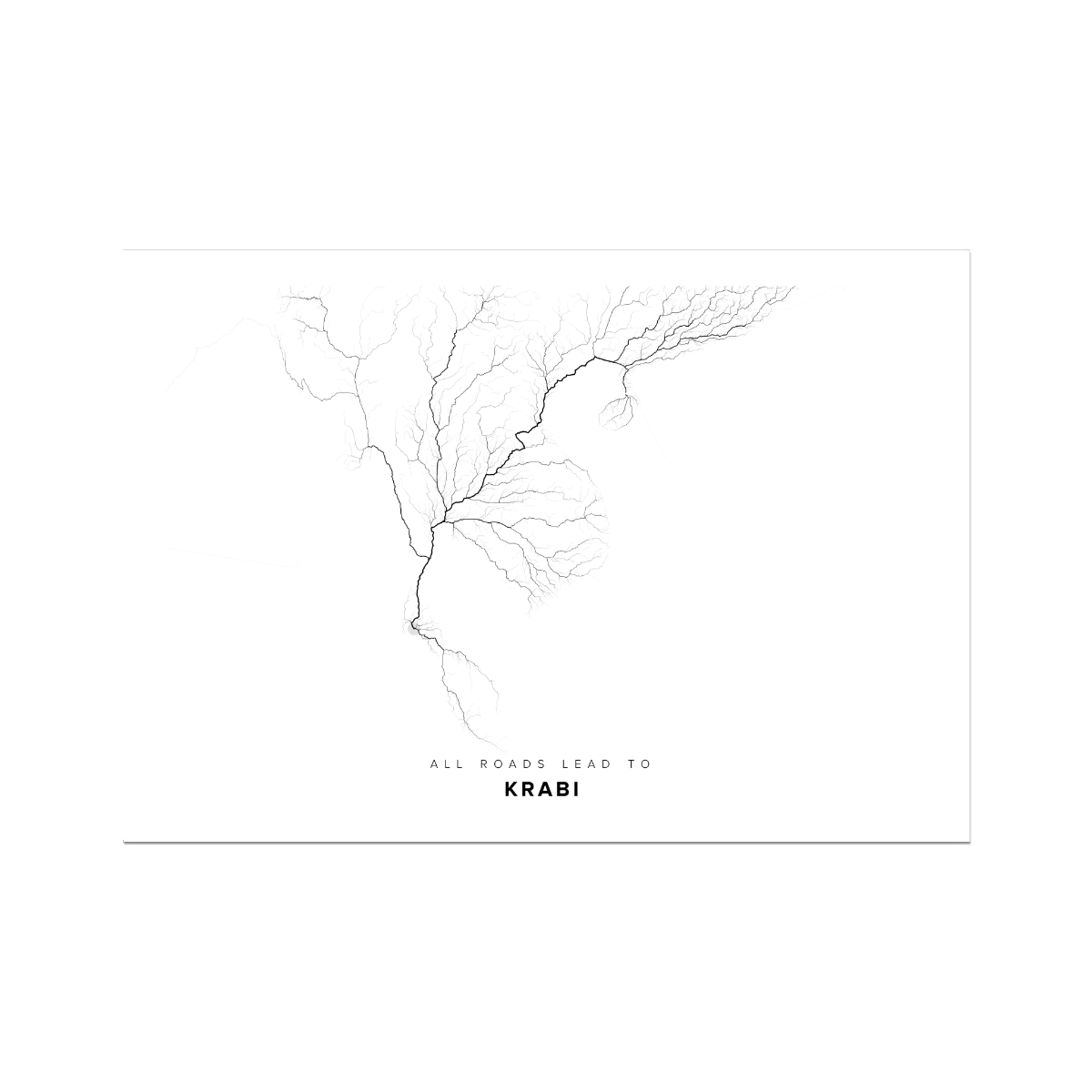 All roads lead to Krabi (Thailand) Fine Art Map Print