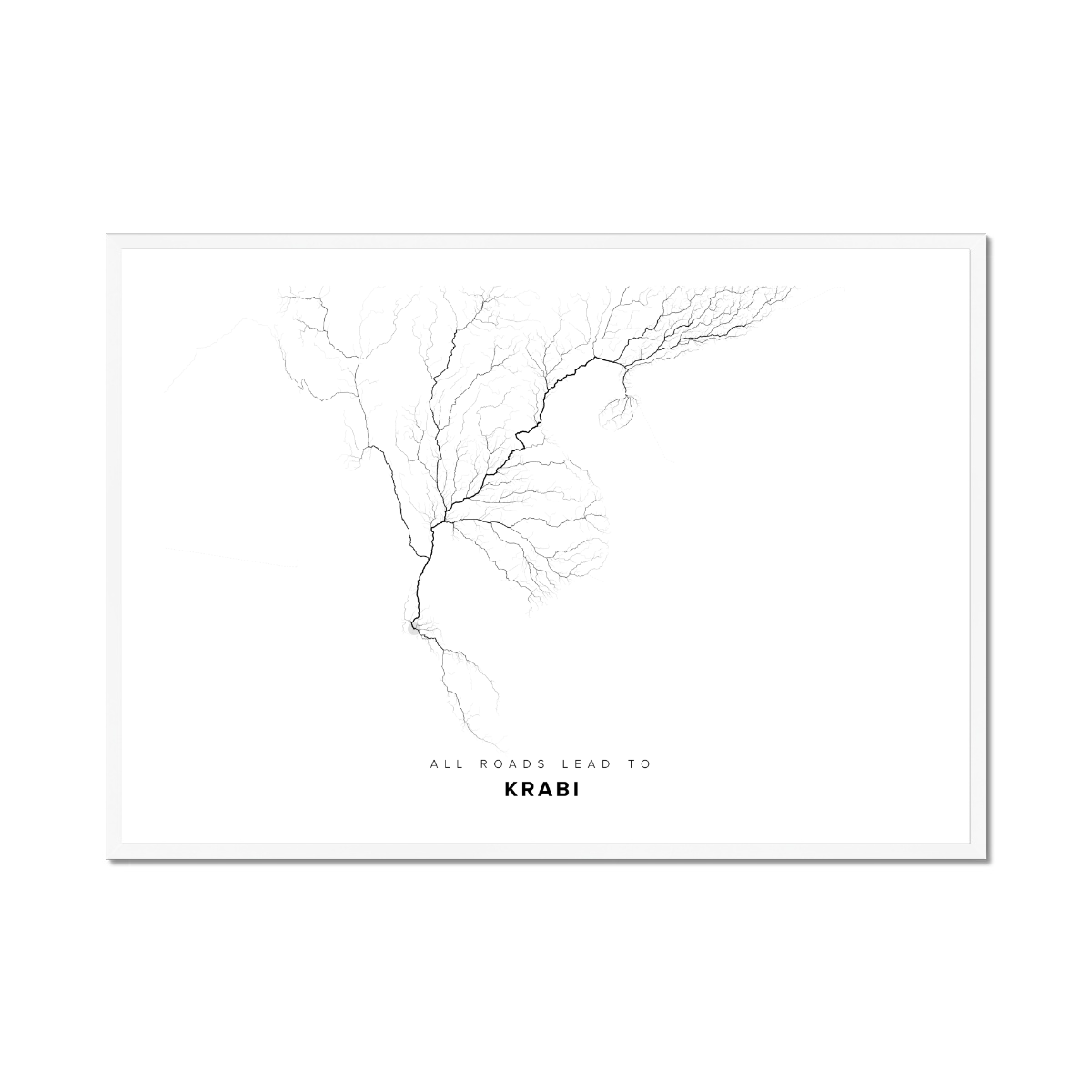 All roads lead to Krabi (Thailand) Fine Art Map Print