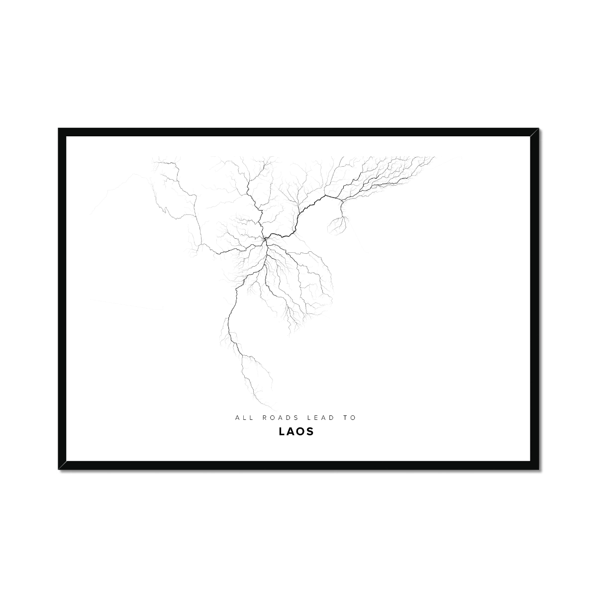 All roads lead to Laos Fine Art Map Print