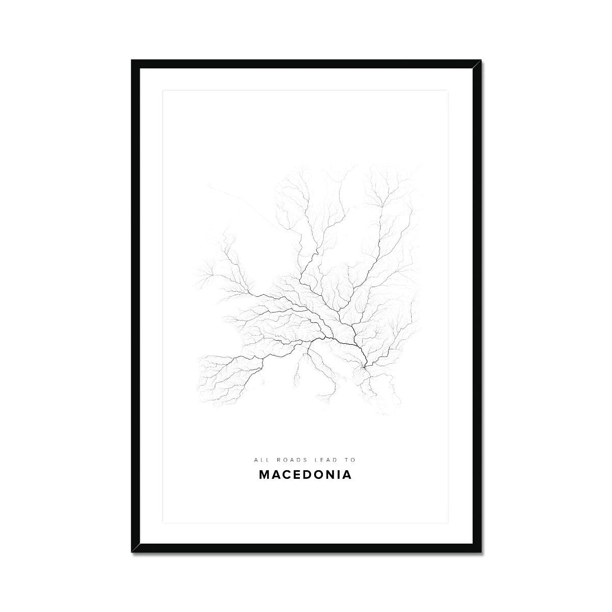 All roads lead to Macedonia Fine Art Map Print
