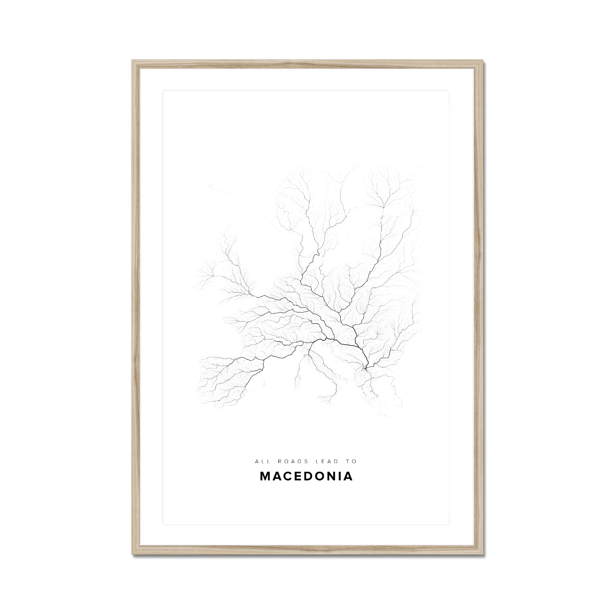 All roads lead to Macedonia Fine Art Map Print