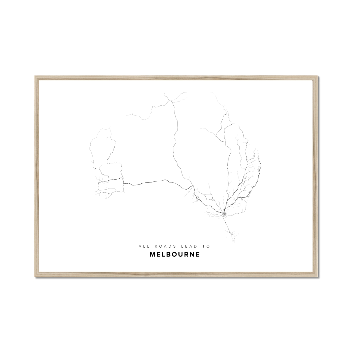 All roads lead to Melbourne (Australia) Fine Art Map Print