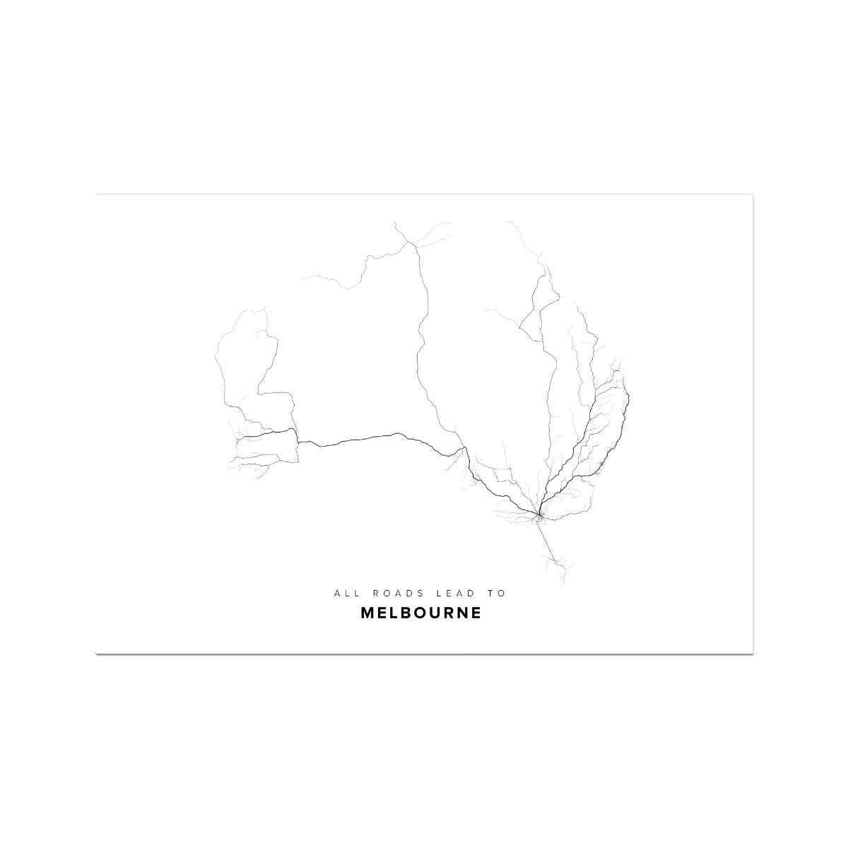 All roads lead to Melbourne (Australia) Fine Art Map Print