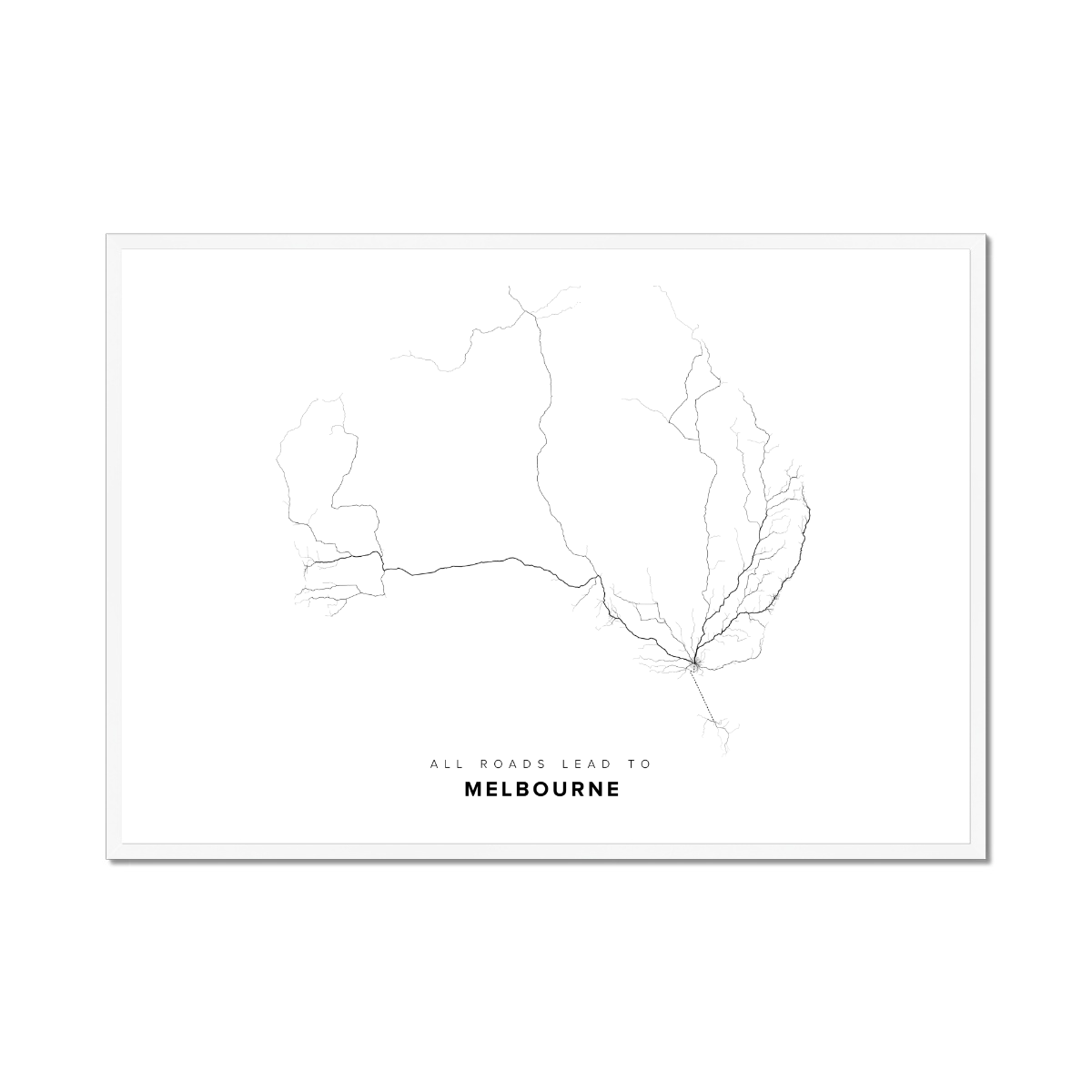 All roads lead to Melbourne (Australia) Fine Art Map Print