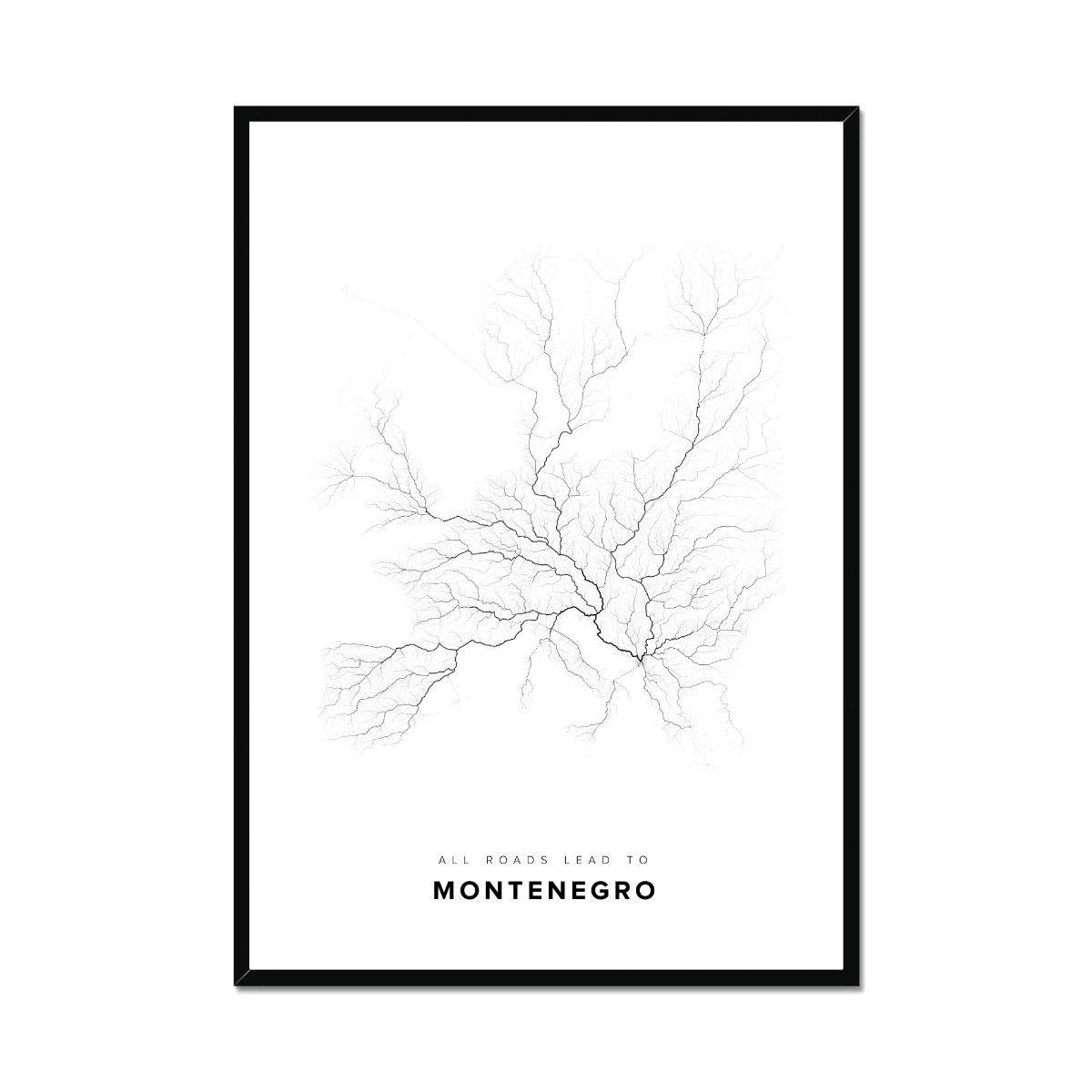 All roads lead to Montenegro Fine Art Map Print