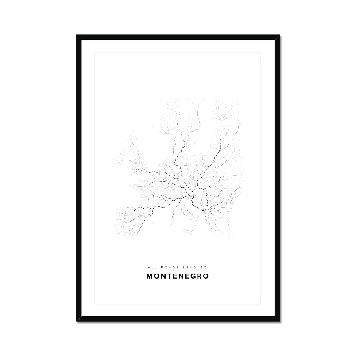 All roads lead to Montenegro Fine Art Map Print