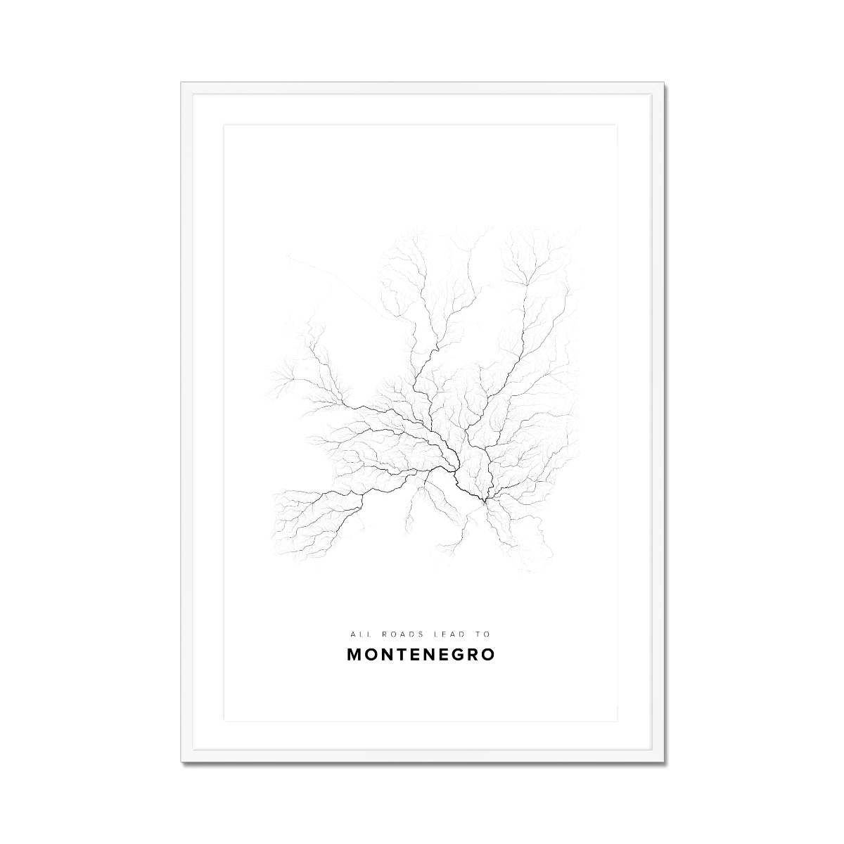 All roads lead to Montenegro Fine Art Map Print