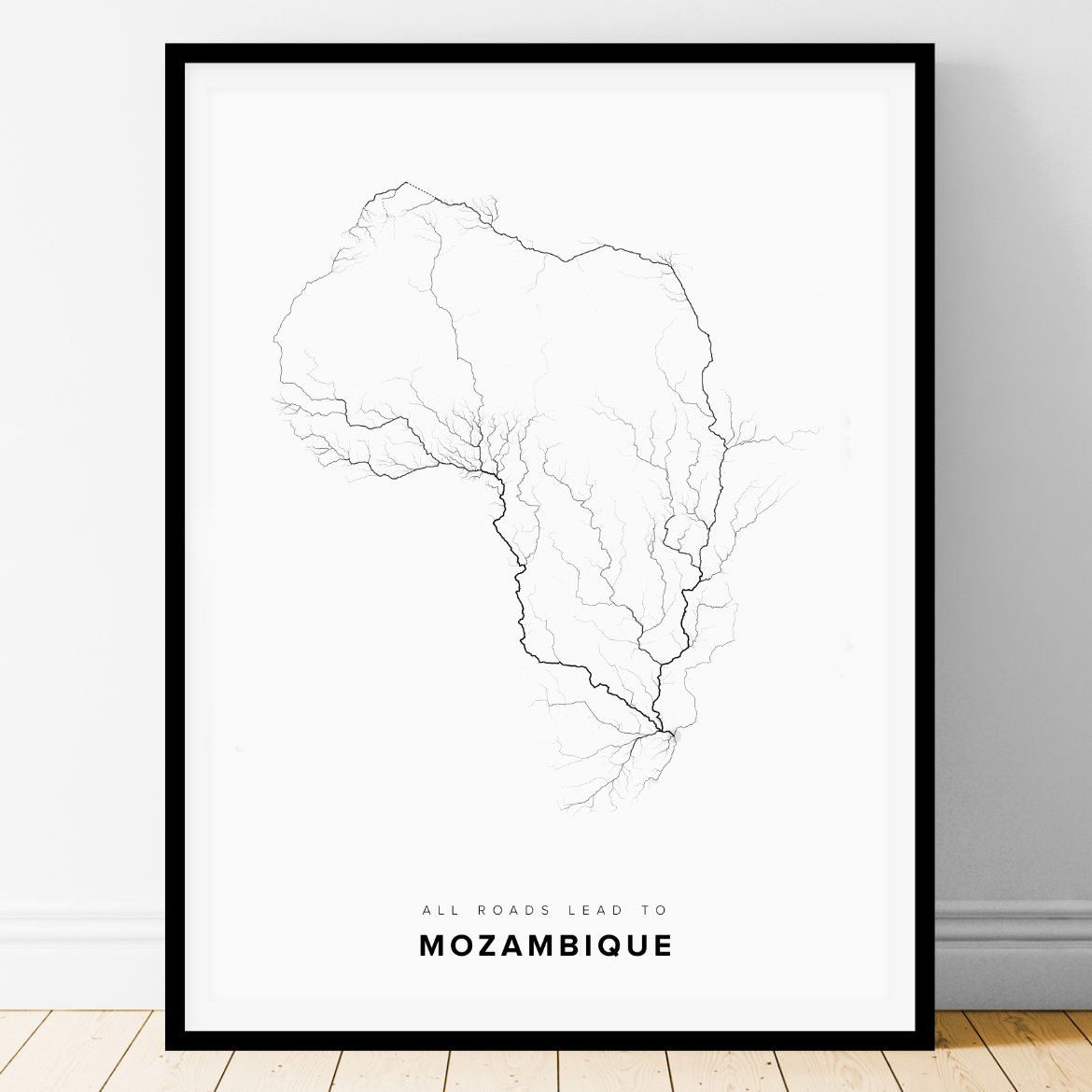 All roads lead to Mozambique Fine Art Map Print