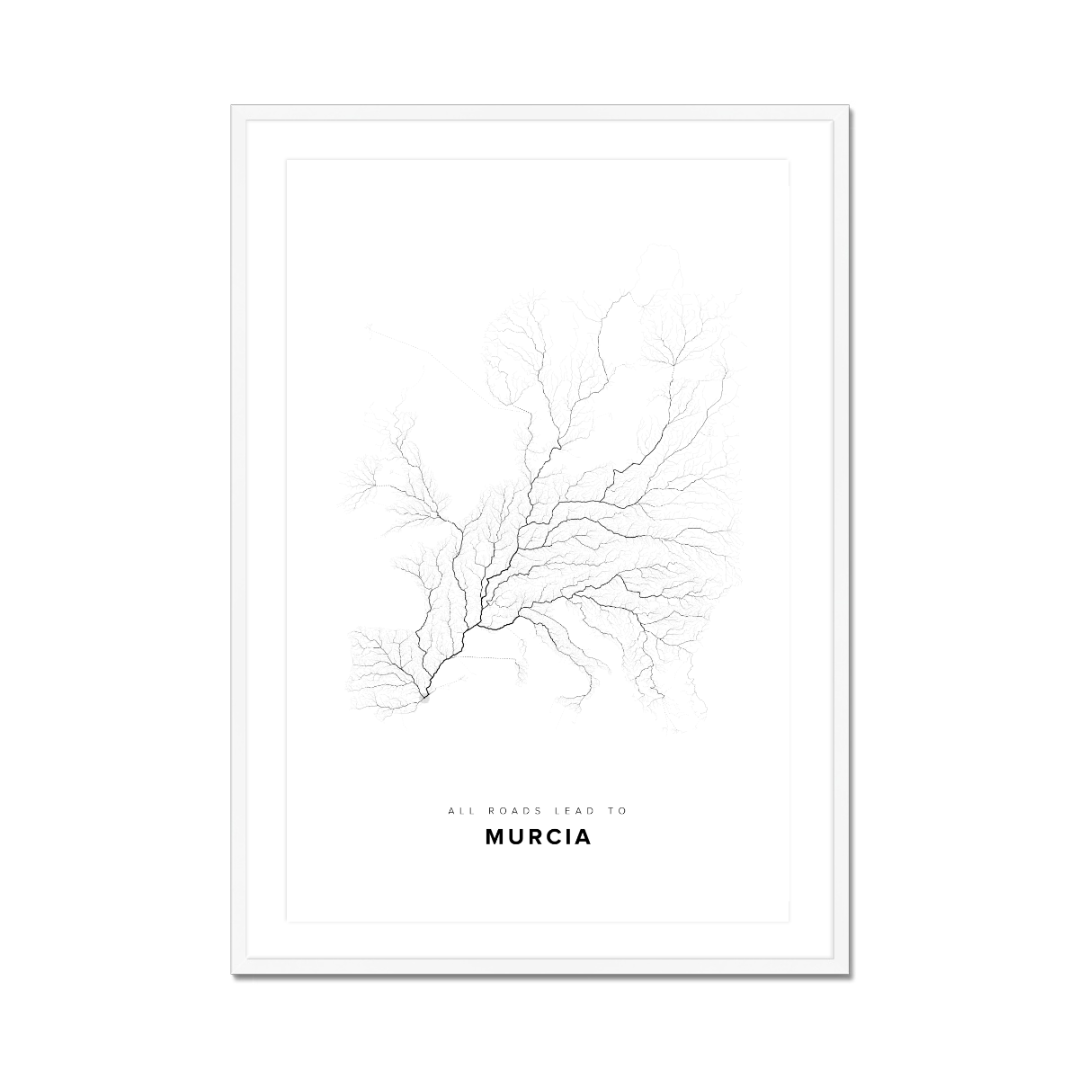 All roads lead to Murcia (Spain) Fine Art Map Print