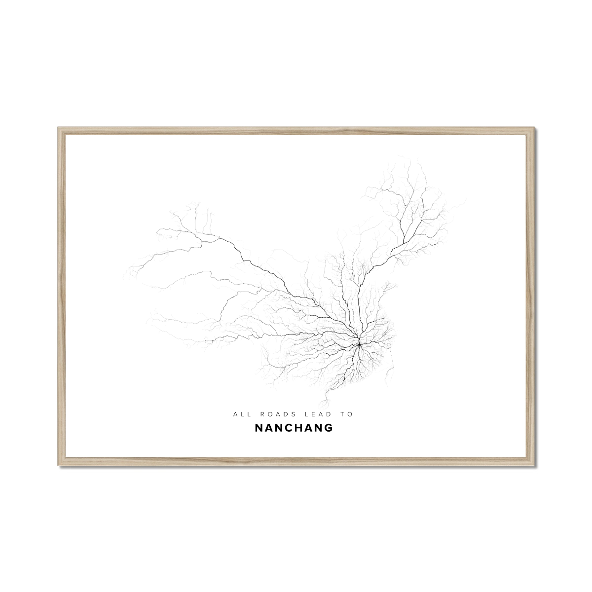All roads lead to Nanchang (China) Fine Art Map Print