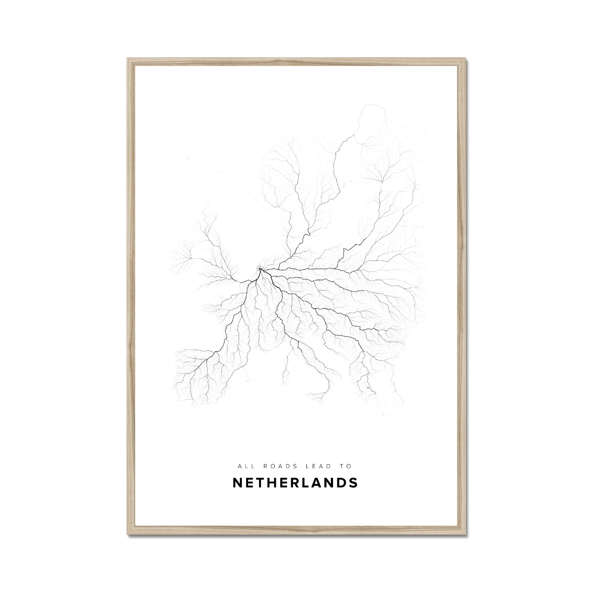 All roads lead to Netherlands Fine Art Map Print