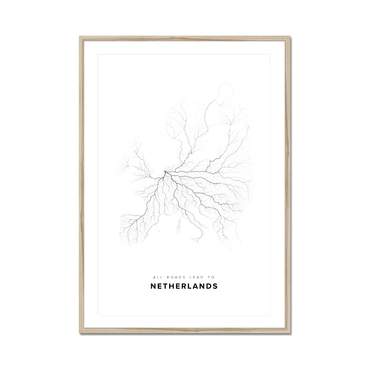 All roads lead to Netherlands Fine Art Map Print
