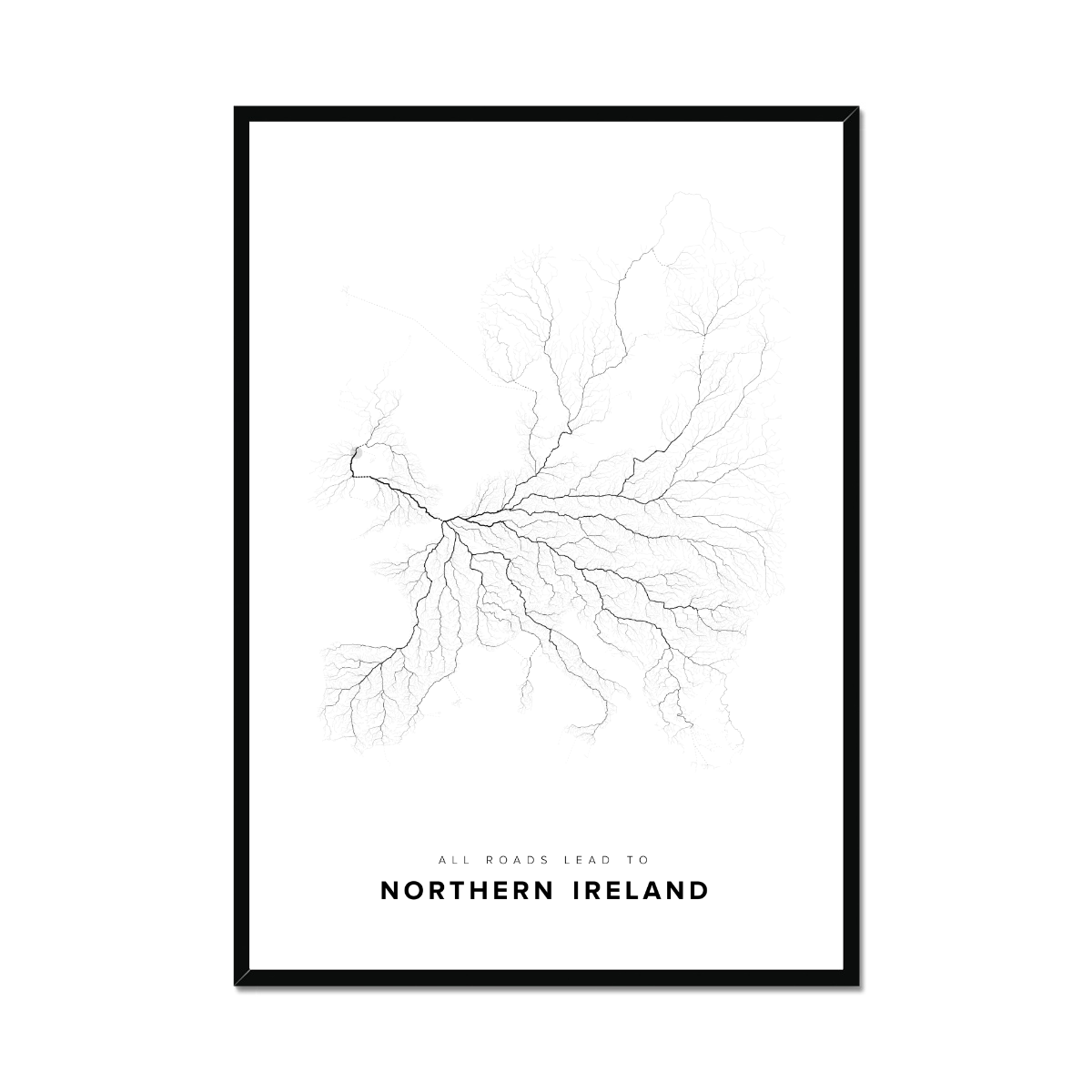 All roads lead to Northern Ireland Fine Art Map Print