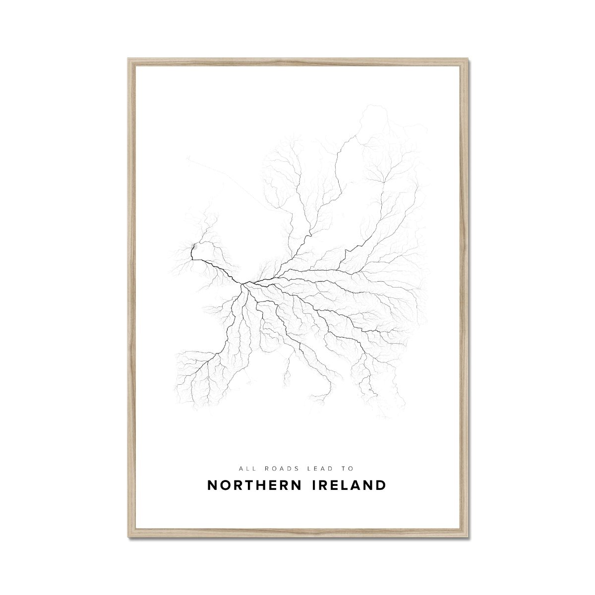 All roads lead to Northern Ireland Fine Art Map Print