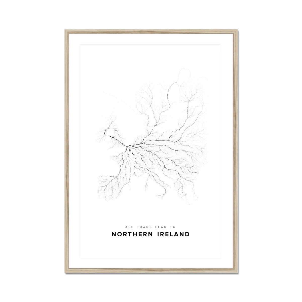 All roads lead to Northern Ireland Fine Art Map Print