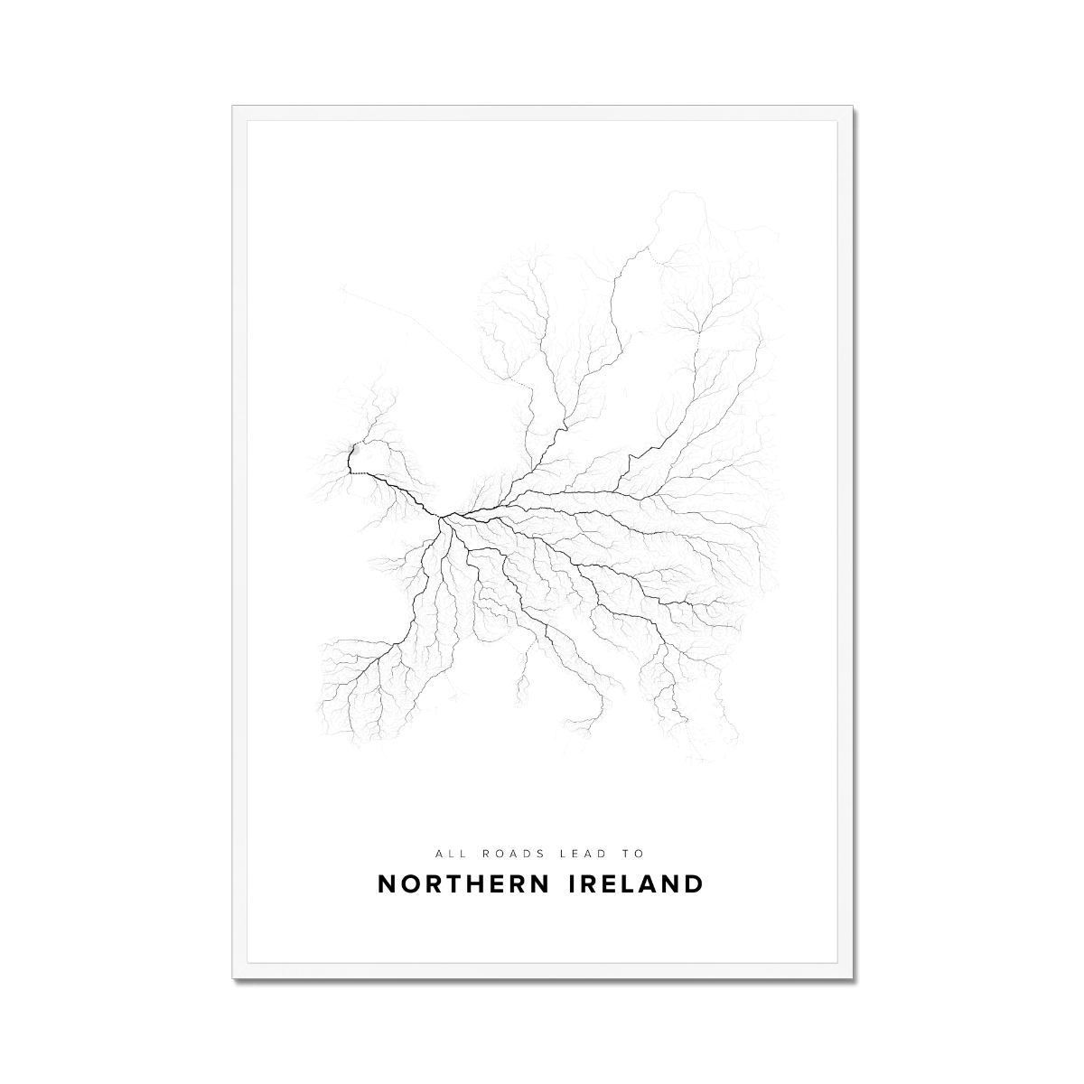 All roads lead to Northern Ireland Fine Art Map Print